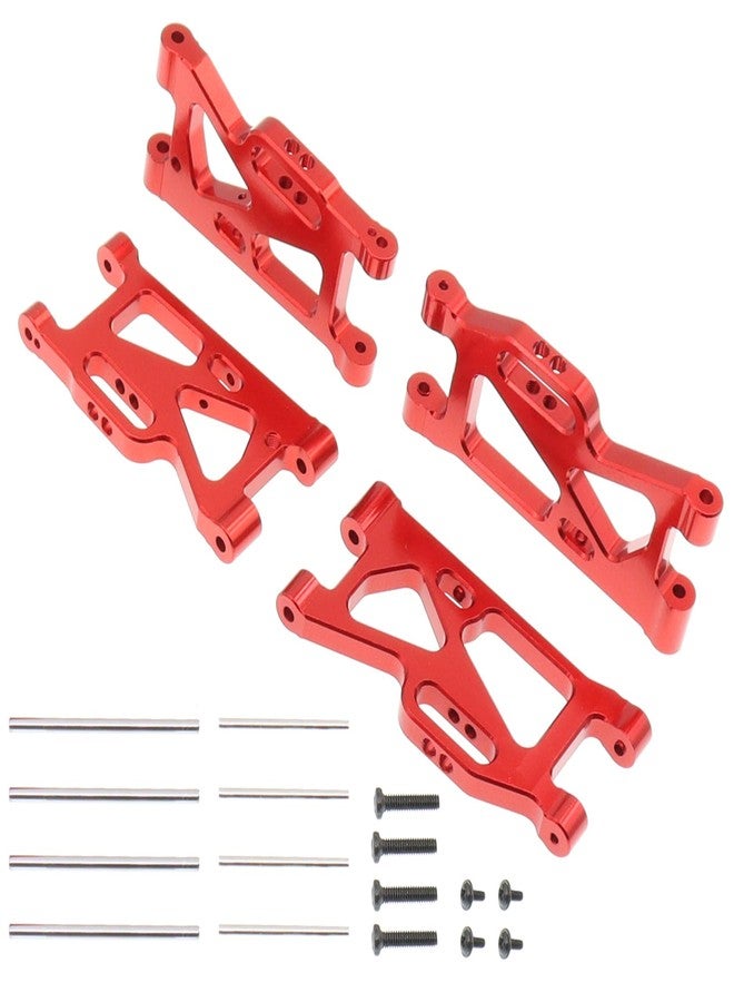 Treehobby قطع غيار سيارات التحكم عن بعد من Treehobby، 4 قطع معدنية أمامية وخلفية، متوافقة مع سيارات WLtoys بمقياس 1/14 (144010، 144001، 144002) و1/12 (124016، 124017، 124018، 124019) (أحمر) - Image 2